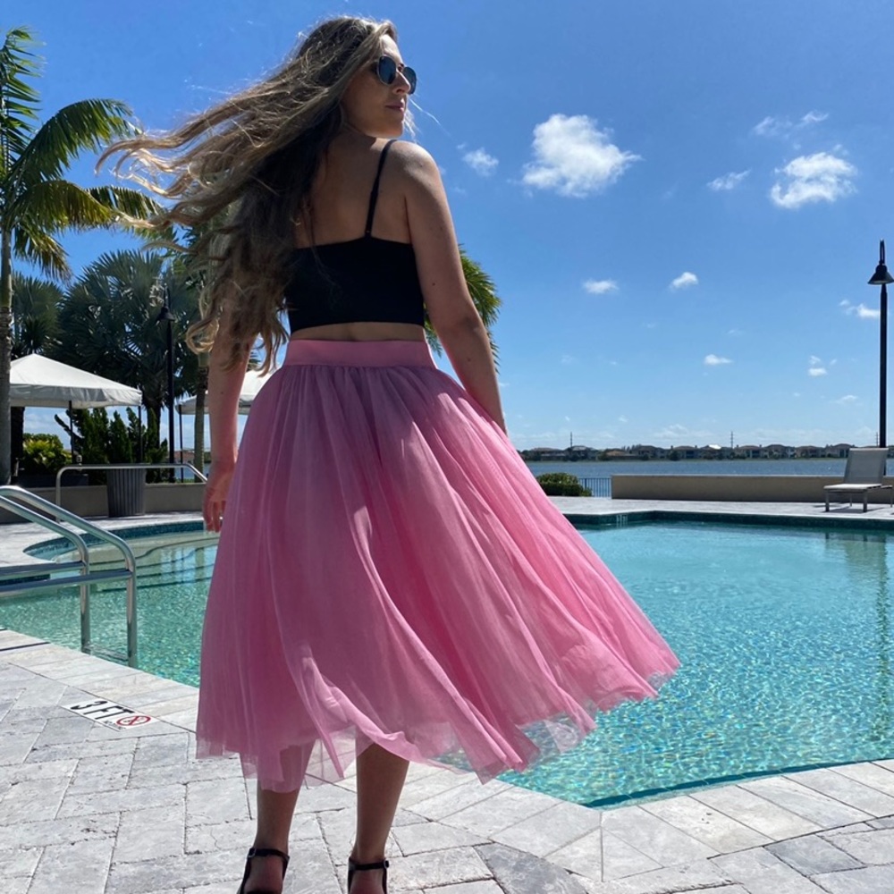 Midi Lolipop Pink tulle skirt- size medium